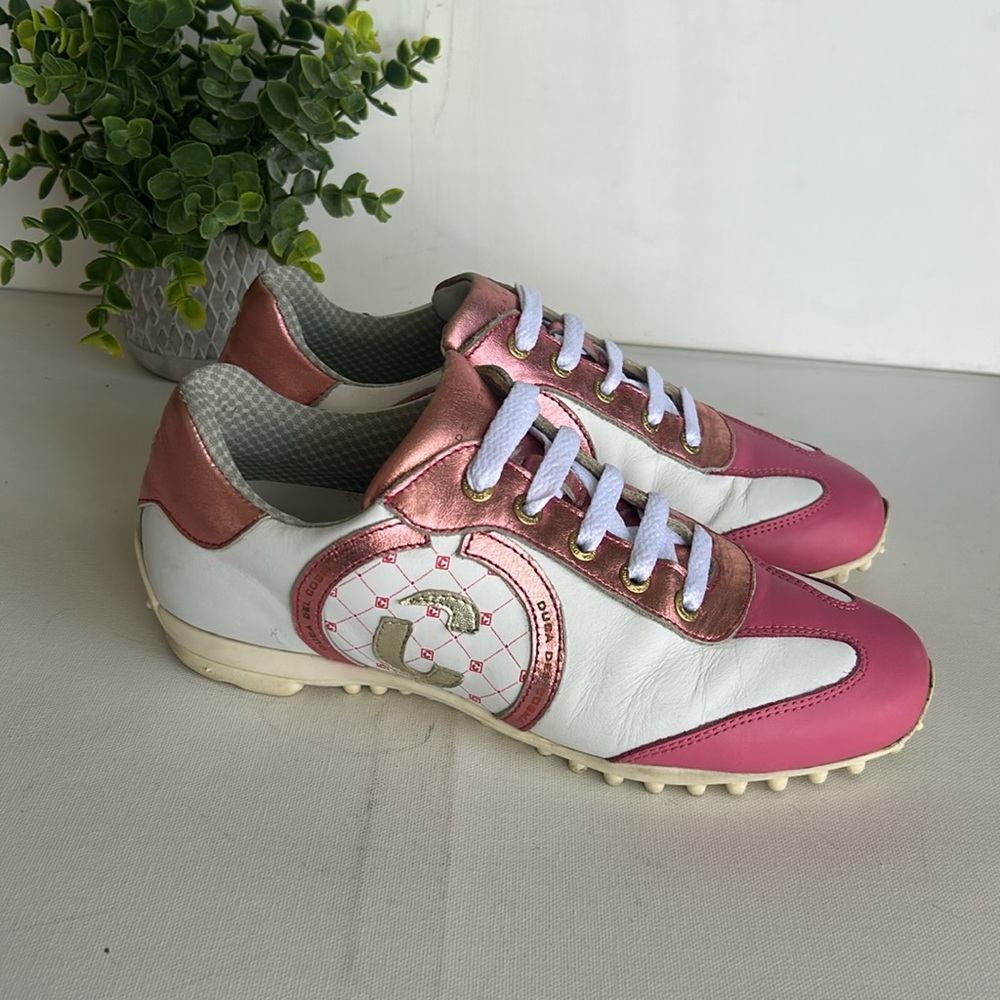 Duca Del Cosma Women's Pink and White Golf Sneakers